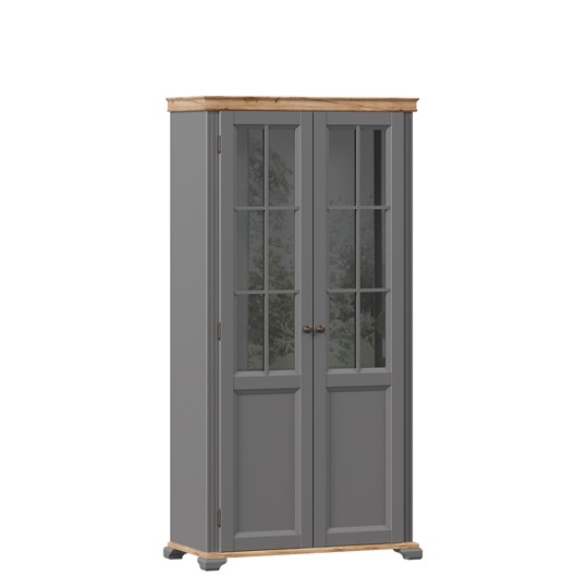 Шкаф двухстворчатый с стеклом Амели (Оникс серый) ЛД 642.890 в Южно-Сахалинске - изображение 2