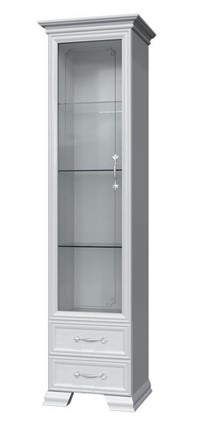 Шкаф-витрина Грация ШР-1, белый, 1 стекло, 420 в Южно-Сахалинске - изображение