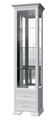 Шкаф-витрина Грация ШР-1, белый, 3 стекла, 420 в Южно-Сахалинске - изображение