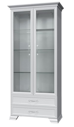 Шкаф-витрина Грация ШР-2, белый, 2 стекла в Южно-Сахалинске - изображение