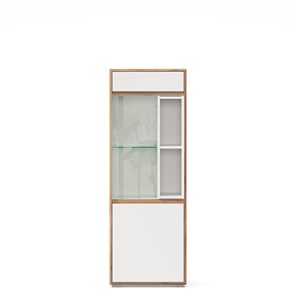 Шкаф-витрина в гостиную малый Лайн Белый ЛД 693.020 в Южно-Сахалинске - предосмотр 1