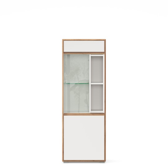 Шкаф-витрина в гостиную малый Лайн Белый ЛД 693.020 в Южно-Сахалинске - изображение 1