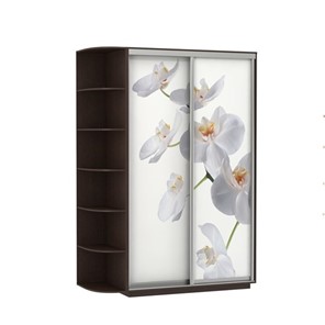 Шкаф двухдверный Экспресс 1500x600x2400, со стеллажом, Орхидея белая/венге в Южно-Сахалинске - предосмотр