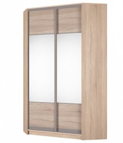 Шкаф угловой Аларти (YA-230х1250(602) (2) Вар. 2; двери D3+D3), с зеркалом в Южно-Сахалинске - предосмотр