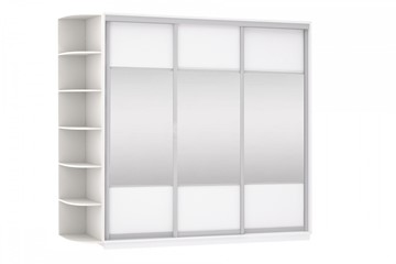 Шкаф 3-дверный Экспресс (Комби), со стеллажом 2100х600х2400, белый снег в Южно-Сахалинске - предосмотр