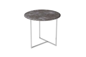 Круглый столик Альбано (серый мрамор-хром) в Южно-Сахалинске