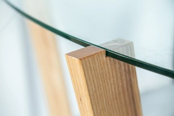 Журнальный стол Оникс-6, Натуральный массив/Прозрачное стекло в Южно-Сахалинске - предосмотр 2