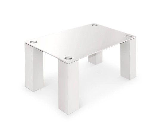 Журнальный столик Колизей-8, белый/белое стекло в Южно-Сахалинске - изображение
