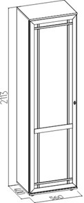 Шкаф одностворчатый Sherlock 71 + Фасад левый, Дуб Сонома в Южно-Сахалинске - предосмотр 1