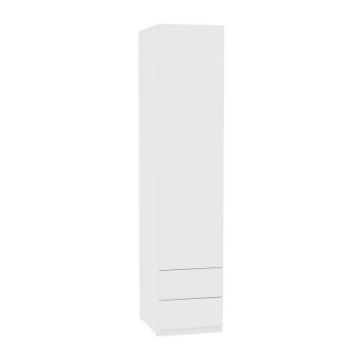 Шкаф одностворчатый Риал (H15) 198х45х45 PUSH to OPEN, Белый в Южно-Сахалинске - изображение