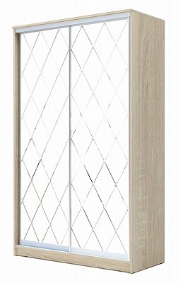 Шкаф 2-х дверный Хит-22-4-15-66-13, 2200х1500х420, пескоструй "Ромб" Дуб Сонома в Южно-Сахалинске - изображение