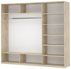 Шкаф 3-х створчатый Прайм (3 Белое стекло) 1800x570x2300, белый снег в Южно-Сахалинске - изображение 1