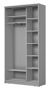 Шкаф 2-х дверный Хит-22-4-12-22 с цветным стеклом, белое №10, Дуб крафт белый в Южно-Сахалинске - предосмотр 1