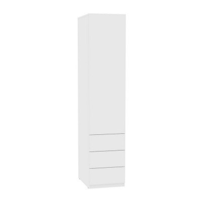 Шкаф одностворчатый Риал (H14) 198х45х45 PUSH to OPEN, Белый в Южно-Сахалинске - изображение