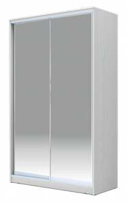 Шкаф 2-х дверный 2200х1362х620 Хит-22-14-88, Матовое стекло Белый в Южно-Сахалинске
