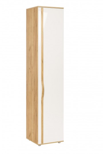 Шкаф одностворчатый Марта-2 ЛД 136.010, Дуб золотой/Белый глянец в Южно-Сахалинске - изображение 3