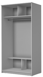 Шкаф 2-х дверный Хит-22-12/2-22 с цветным стеклом, средне-серый 074, Дуб Крафт белый в Южно-Сахалинске - предосмотр 1