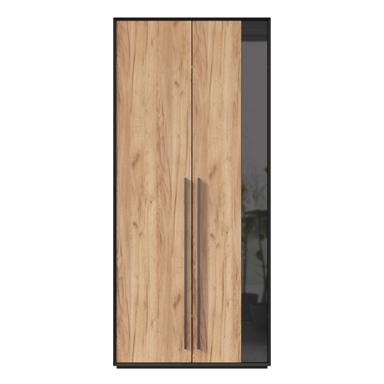 Шкаф для прихожей 2-дверный Неаполь ЛД.134050.000 (Черный/Дуб Золотой) в Южно-Сахалинске - изображение 3