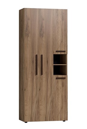 Шкаф для прихожей Nature 87 Дуб табачный Craft-Черный (фасад стандарт) в Южно-Сахалинске - изображение