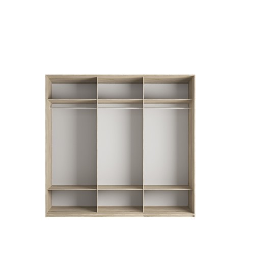 Шкаф 3-х створчатый Эста (ДСП/Стекло белое/ДСП) 2400x660x2200, венге мали в Южно-Сахалинске - изображение 1