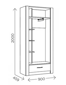 Шкаф гардеробный Ева 5 М1 дуб ирландский/белый матовый в Южно-Сахалинске - предосмотр 2