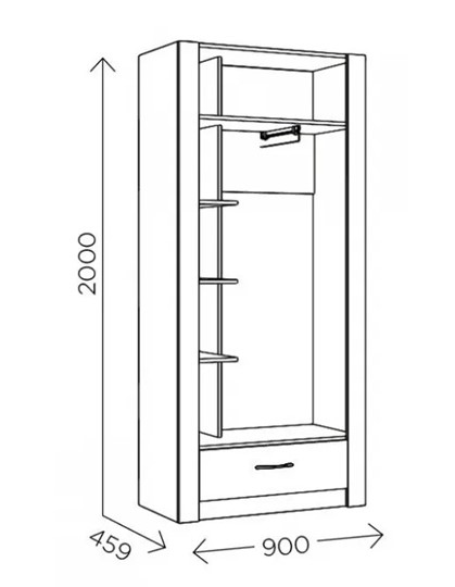 Шкаф гардеробный Ева 5 М1 дуб ирландский/белый матовый в Южно-Сахалинске - изображение 2