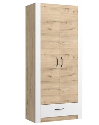 Шкаф гардеробный Ева 5 М1 дуб ирландский/белый матовый в Южно-Сахалинске - изображение