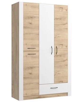 Шкаф гардеробный Ева 5 М2 дуб ирландский/белый матовый в Южно-Сахалинске - изображение
