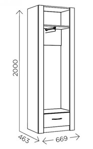 Шкаф гардеробный Ева 5 М3 дуб ирландский/белый матовый в Южно-Сахалинске - предосмотр 1
