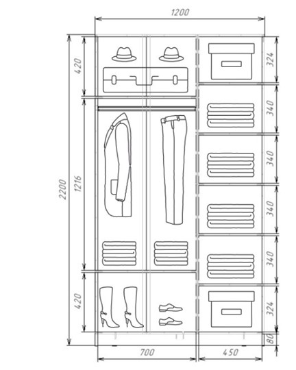 Шкаф-купе 2-х створчатый Хит-22-12-22 с цветным стеклом, белое №10, Венге в Южно-Сахалинске - изображение 2