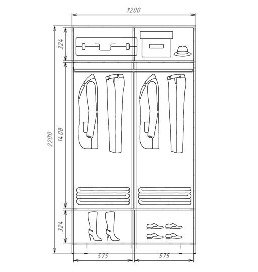 Шкаф 2-х дверный Хит-22-12/2-22 с цветным стеклом, средне-серый 074, Дуб Крафт белый в Южно-Сахалинске - изображение 2