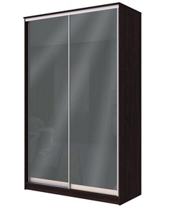Шкаф 2-х дверный Хит-22-4-12/2-22 с цветным стеклом, темно-серый 073, Венге в Южно-Сахалинске - предосмотр