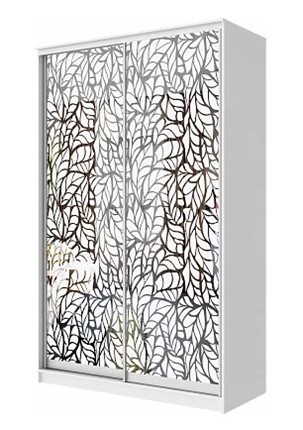 Шкаф-купе 2-х дверный "Листья" ХИТ 22-14-66-17 Белый в Южно-Сахалинске - изображение
