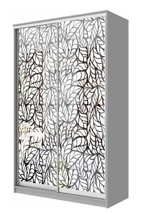 Шкаф 2-х створчатый "Листья" ХИТ 22-4-14-66-17 Серый в Южно-Сахалинске - изображение