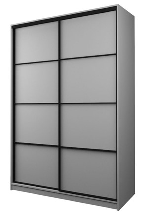 Шкаф-купе 2-х створчатый MAX МШ-23-6-18-11, Профиль Черный/Цвет Серый в Южно-Сахалинске - изображение