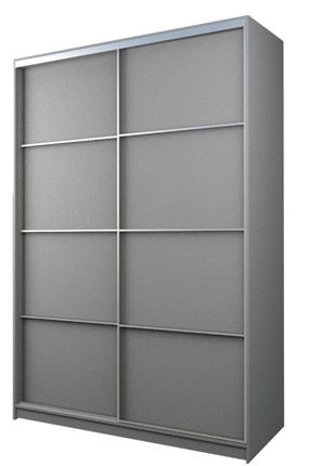 Шкаф-купе 2-х створчатый MAX МШ-23-6-18-11, Профиль Серебро/Цвет Серый в Южно-Сахалинске - изображение