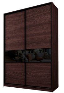 Шкаф 2-х дверный MAX МШ-23-6-18-99, Профиль Черный/Цвет Венге/Стекло с черной пленкой Oracal в Южно-Сахалинске