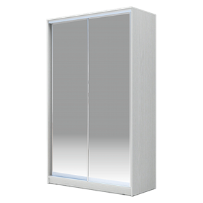 Шкаф 2-х дверный 2400х1200х620 Хит-24-12/2-88, Матовое стекло Белый в Южно-Сахалинске - предосмотр