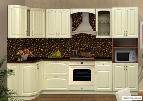 Угловой кухонный гарнитур Кантри 1330х2800 в Южно-Сахалинске - изображение
