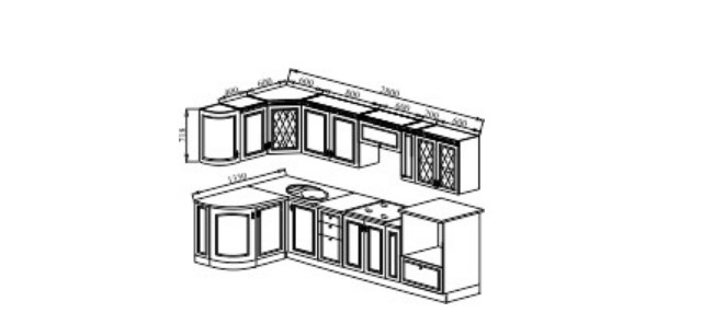 Кухонный угловой гарнитур Веста 1330х2800, цвет Сандал белый в Южно-Сахалинске - изображение 2