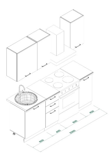Гарнитур кухонный МК ТЕХНО Комплект №3 1,4м ПВХ Оленна в Южно-Сахалинске - изображение 6