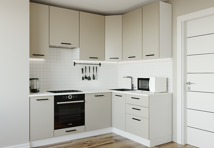 Фото примеры современных угловых кухонных шкафов
