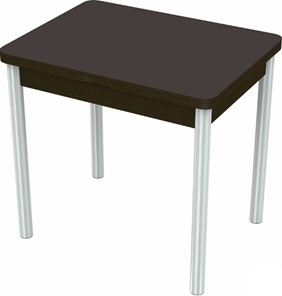 Кухонный стол раскладной Бари хром №6 (стекло коричневое/венге) в Южно-Сахалинске - предосмотр