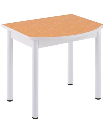 Кухонный пристенный стол НСПГ-02 ПЛ1, цветы манго/белое ЛДСП/36 прямые трубки крашеные белый в Южно-Сахалинске - изображение