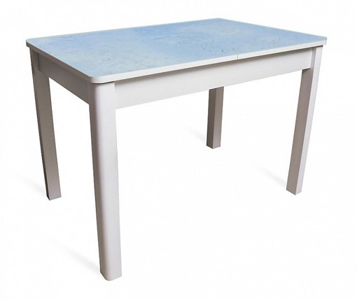Кухонный обеденный стол Айсберг-4 СТФ белое/капли/массив в Южно-Сахалинске - изображение
