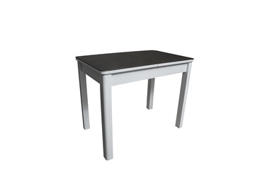 Кухонный раздвижной стол Айсберг-2СТ белое/черное/прямые массив в Южно-Сахалинске - предосмотр