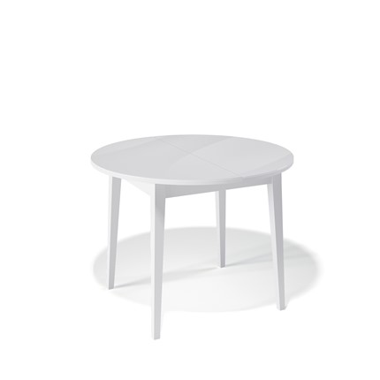Кухонный раскладной стол Kenner 1000M (Белый/Стекло белое сатин) в Южно-Сахалинске - изображение