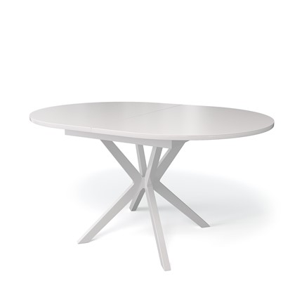 Кухонный раздвижной стол Kenner B1300 (Белый/Стекло белое сатин) в Южно-Сахалинске - изображение