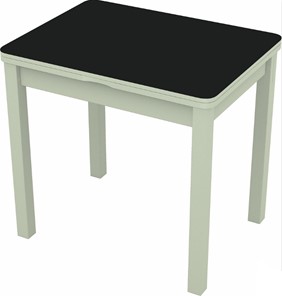 Кухонный раскладной стол Бари дерево №8 (стекло черное/белый) в Южно-Сахалинске - предосмотр