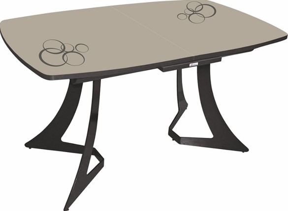 Кухонный стол раскладной Милан (рисунок круги) в Южно-Сахалинске - изображение